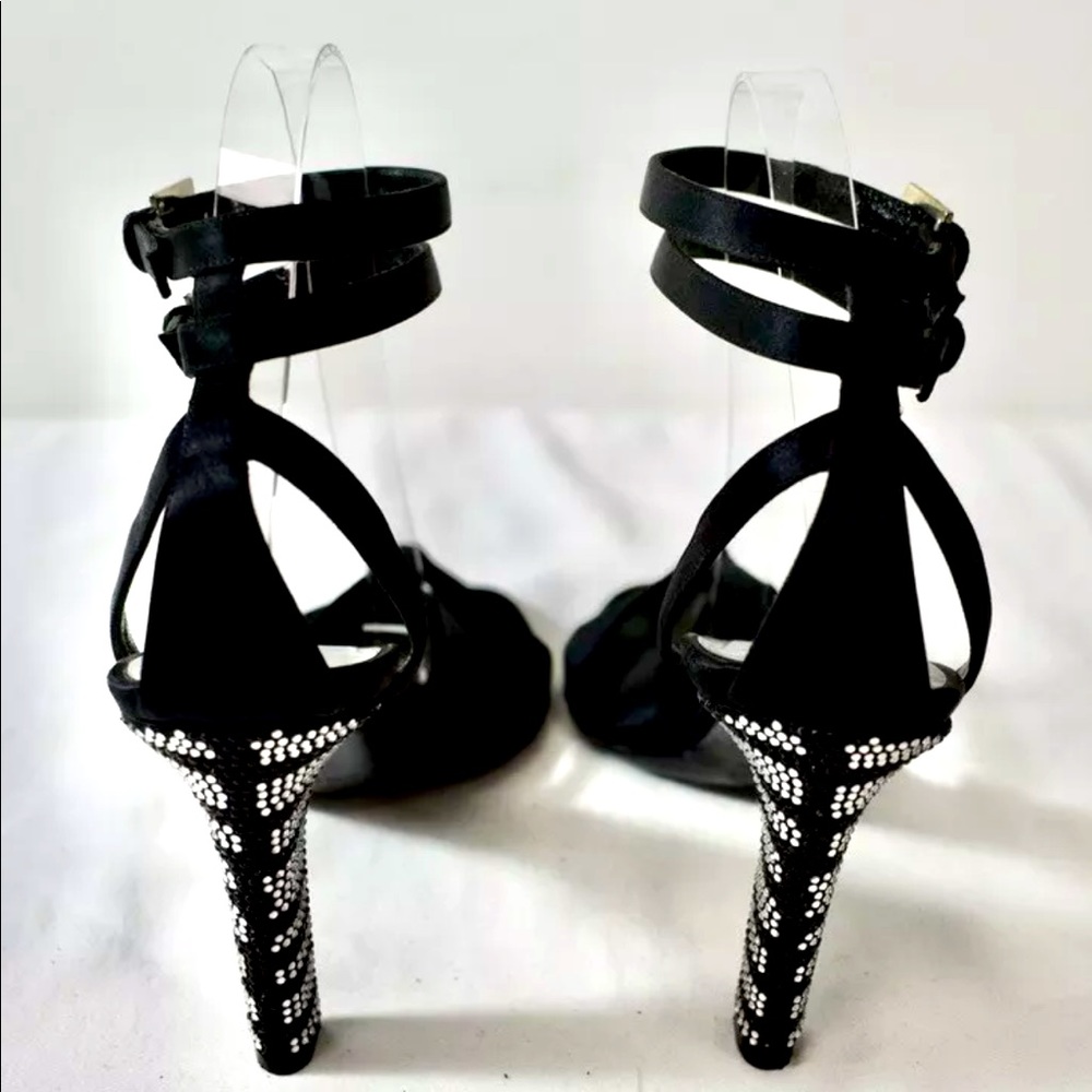 Valentino Black Satin Jeweled  Size 7M